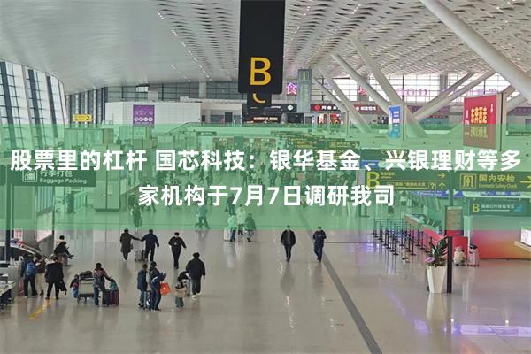 股票里的杠杆 国芯科技：银华基金、兴银理财等多家机构于7月7日调研我司