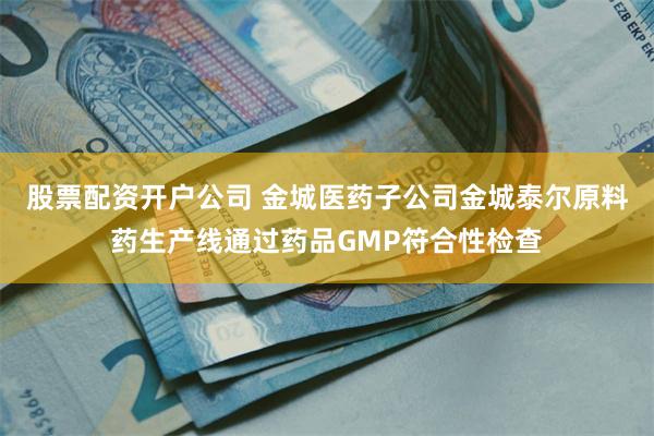 股票配资开户公司 金城医药子公司金城泰尔原料药生产线通过药品GMP符合性检查