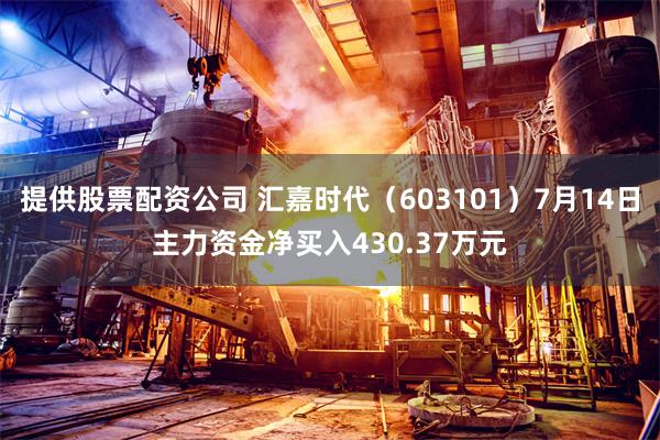 提供股票配资公司 汇嘉时代（603101）7月14日主力资金净买入430.37万元
