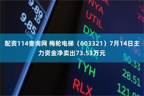 配资114查询网 梅轮电梯（603321）7月14日主力资金净卖出73.53万元