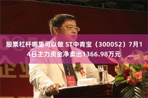 股票杠杆哪里可以做 ST中青宝（300052）7月14日主力资金净卖出1366.98万元