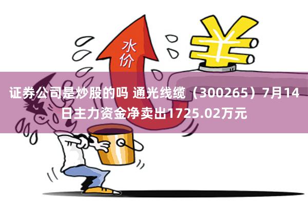 证券公司是炒股的吗 通光线缆（300265）7月14日主力资金净卖出1725.02万元