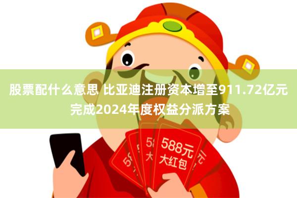 股票配什么意思 比亚迪注册资本增至911.72亿元 完成2024年度权益分派方案