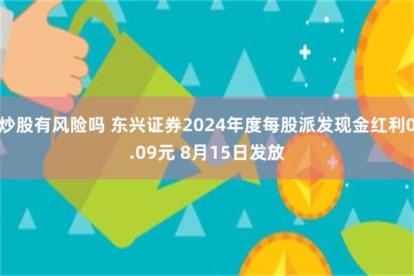 炒股有风险吗 东兴证券2024年度每股派发现金红利0.09元 8月15日发放