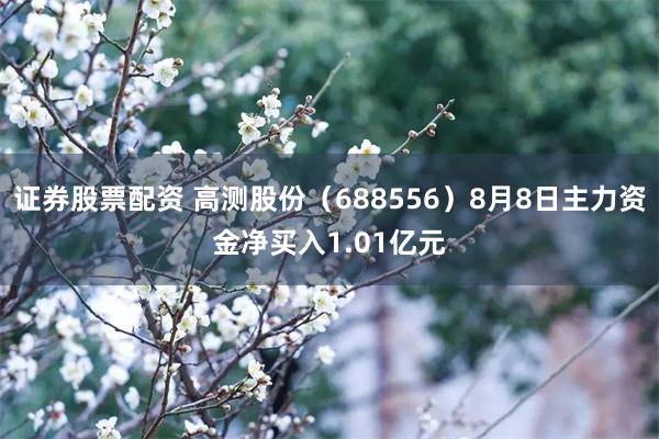 证券股票配资 高测股份（688556）8月8日主力资金净买入1.01亿元