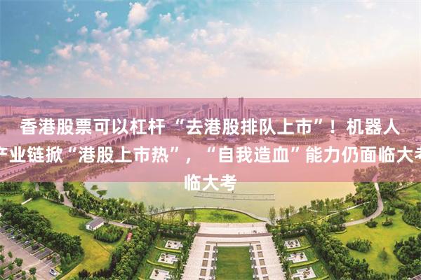 香港股票可以杠杆 “去港股排队上市”！机器人产业链掀“港股上市热”，“自我造血”能力仍面临大考