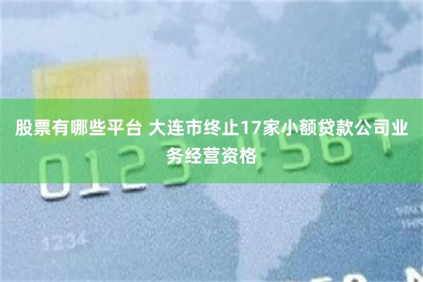 股票有哪些平台 大连市终止17家小额贷款公司业务经营资格